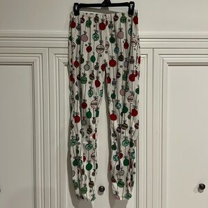 Target Wondershop Sleepwear Pajama Pant White Ornament Holiday XS
